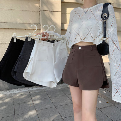 小个子黑色短裤女西装短裤宽松