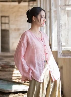 Ramie branch sandwashed sun shirt spring and summer cotton a