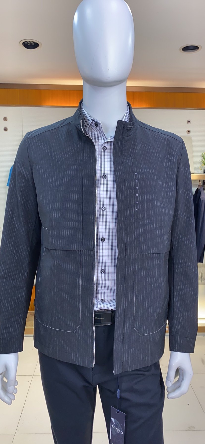 菲莱威尔特价专柜正品男子秋季干练立领字母印花工装风夹克外套