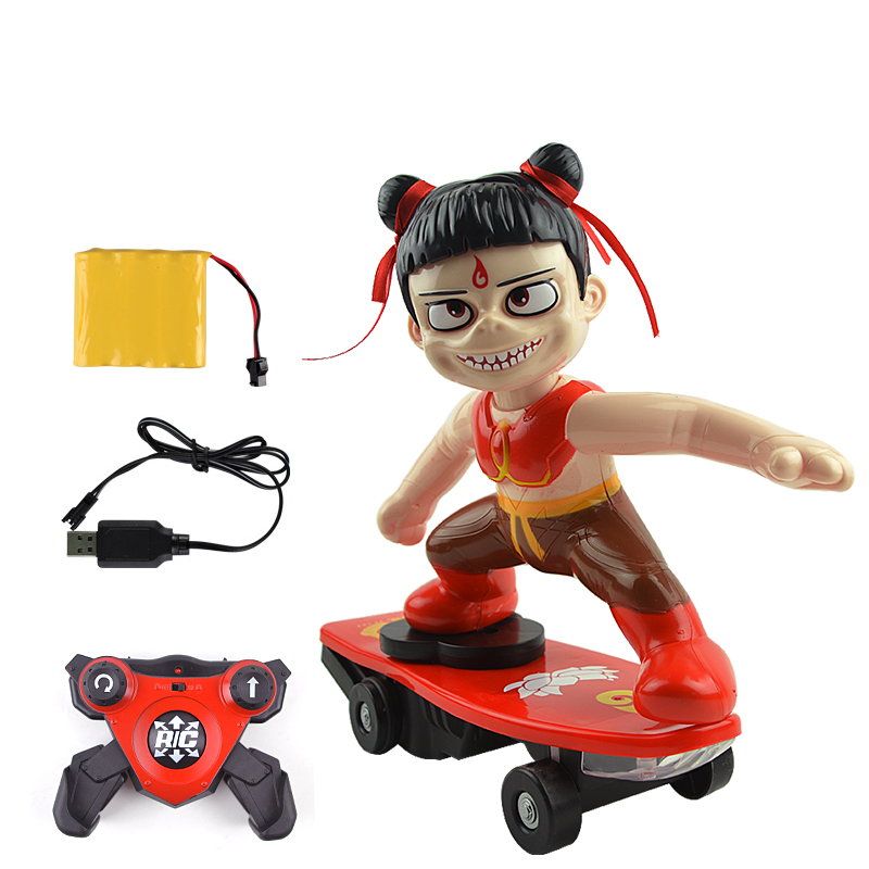 抖音同款哪吒魔童降滑板遥控车