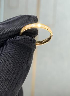 周大福代购 新款ING系列排钻足金黄金钻石戒指女  定价七折 RU221