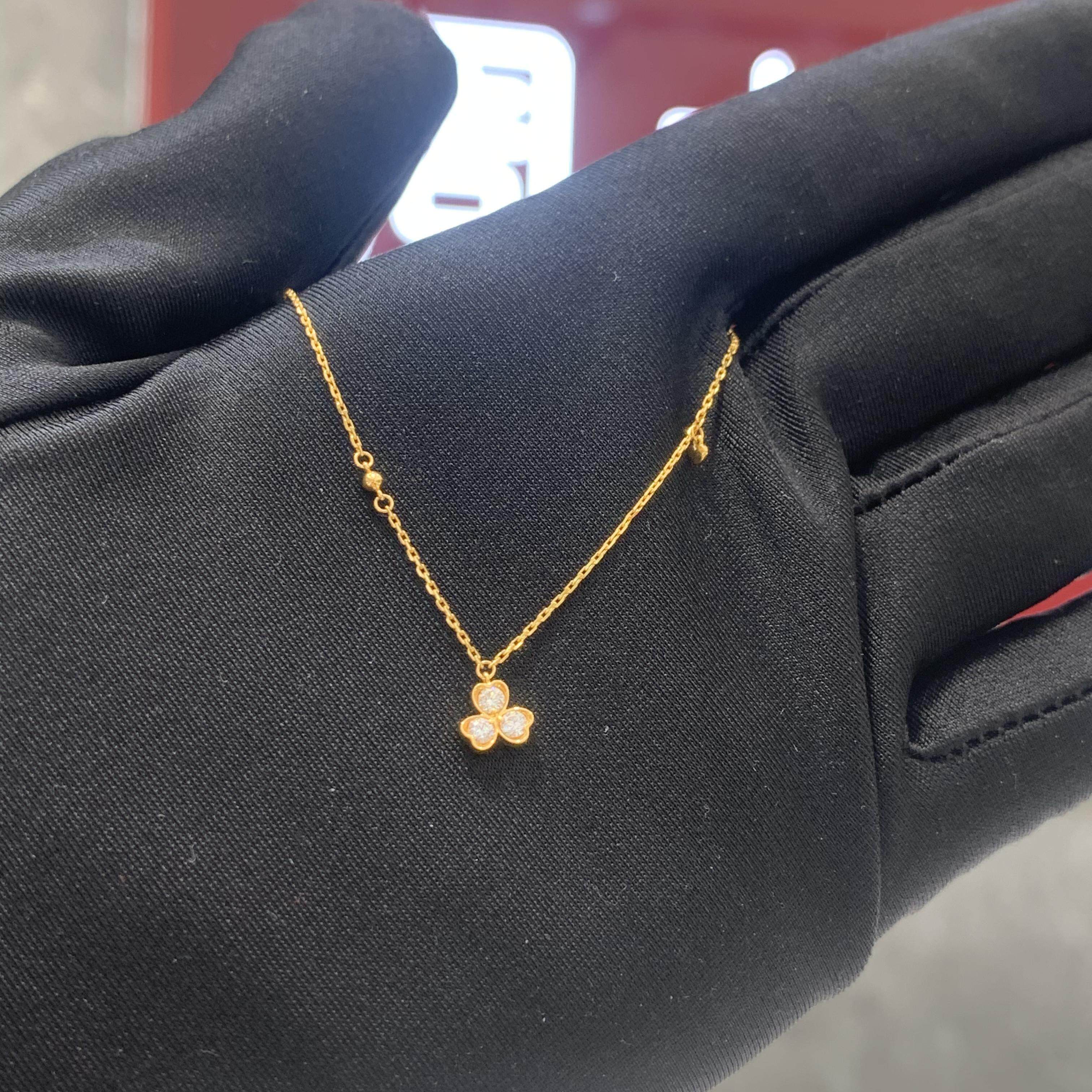 周大福代购 17916系列满钻爱心三叶草钻石手链女 正品七折 nu2191