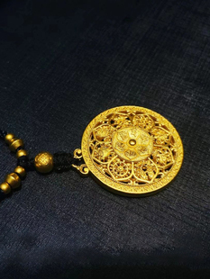 周大福传承蕴藏系列 福莲瑞相八宝罗盘足金黄金吊坠计价F230608