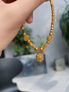 周大福代购 传承藏蕴系列宝相花黄金足金手链手串正品计价F231674