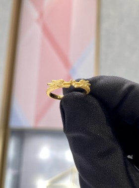 周大福龙年双龙黄金戒指