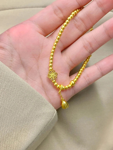 周大福代购 藏蕴传承系列足金莲蓬福子六相花黄金手链计价F231673