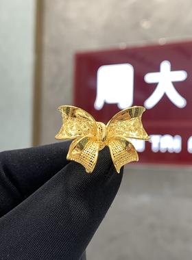 周大福婚嫁系列大蝴蝶结黄金戒指