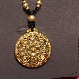 周大福代购 传承系列福莲瑞相八宝罗盘黄金吊坠克减80计价F230607