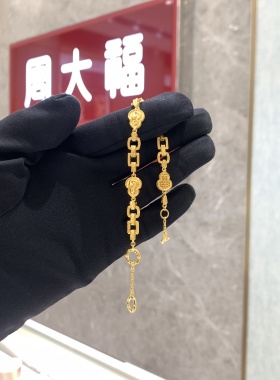 传承系列葫芦蛇足金黄金手链女