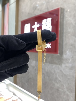 流金岁月系列手表带足金黄金手链