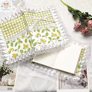 湫凌手作 自制A5书衣weeks书套手账本布艺保护套蕾丝花边一件代发