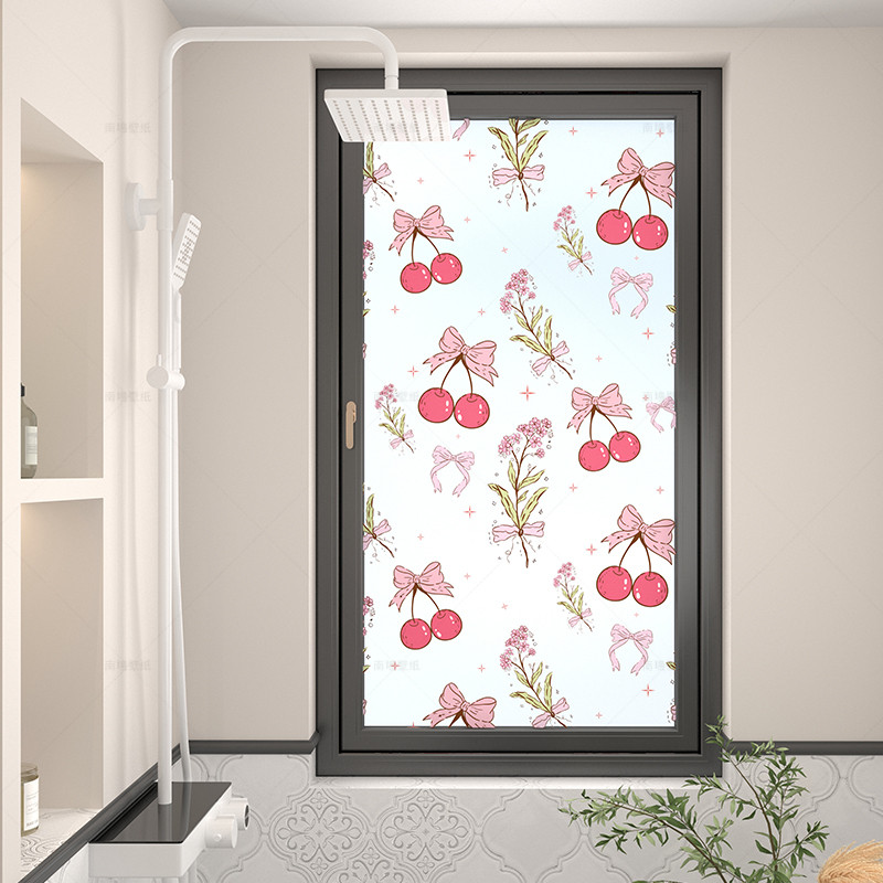 卫生间厕所窗户玻璃防窥贴膜多巴胺蝴蝶樱桃阳台防走光静电贴纸,家居饰品,玻璃膜/贴,淘宝优惠券,粉丝福利购,淘宝优惠卷