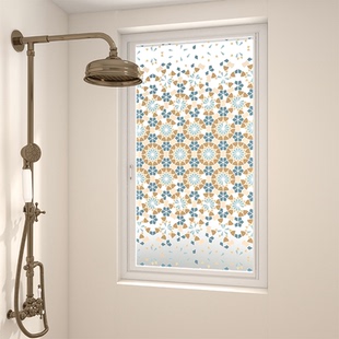 美式 饰画洗手间不透人贴纸 复古玻璃窗贴膜阳台窗户改造静电吸附装