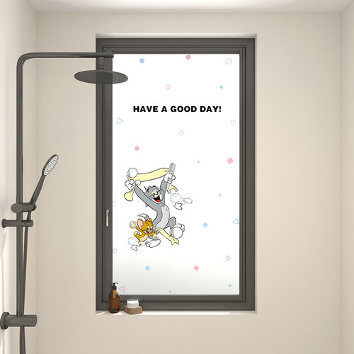 南墙壁纸厕所防窥神器卡通免胶