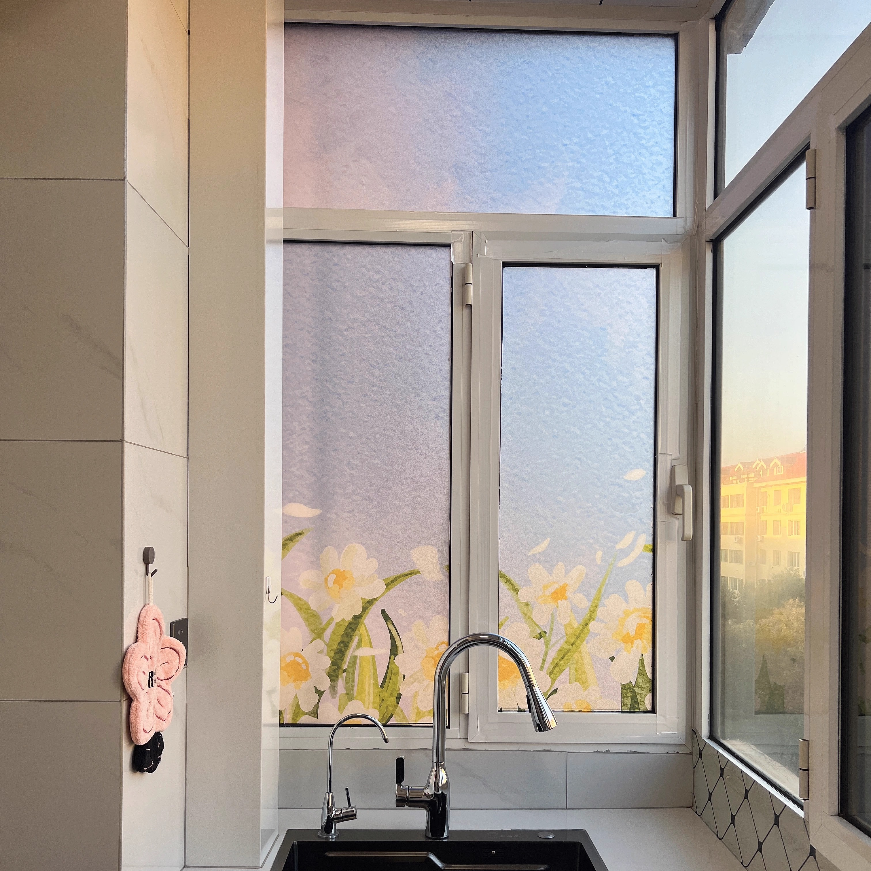 油画风景装饰贴纸静电免胶贴膜