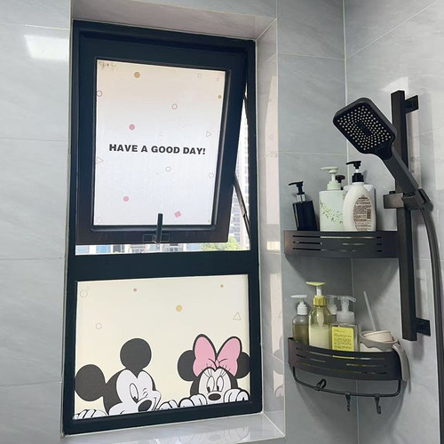 卡通米奇卫生间玻璃贴纸