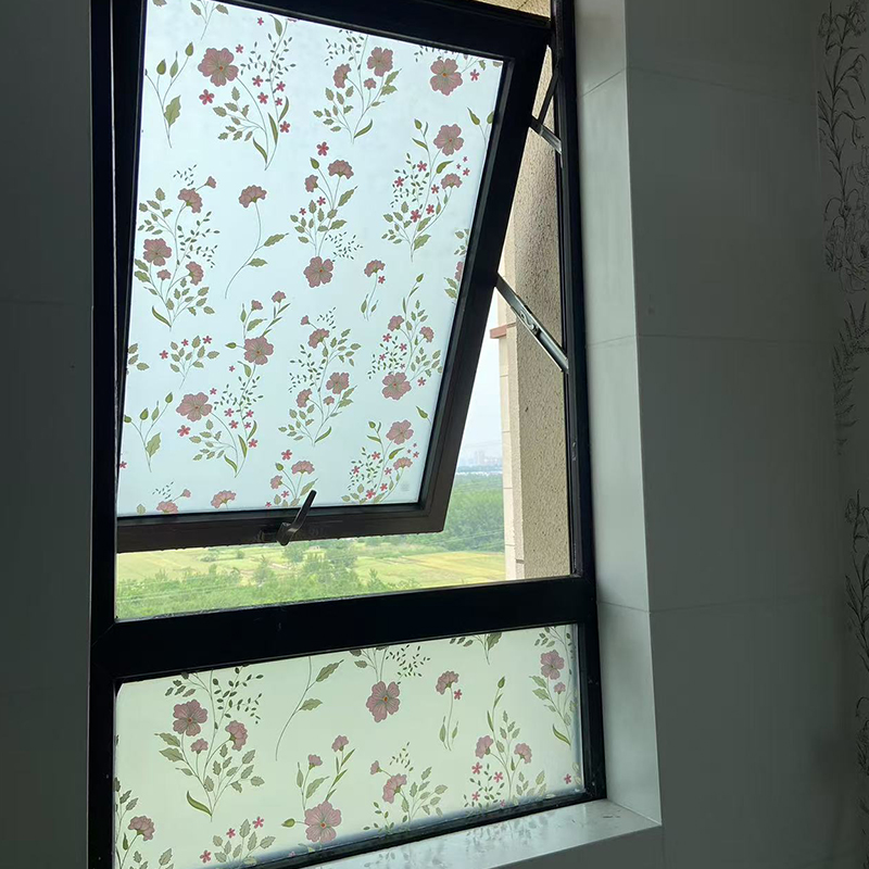 法式小花清新玻璃贴纸防走光贴膜