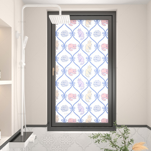 多巴胺卡通磨砂玻璃贴膜静电贴