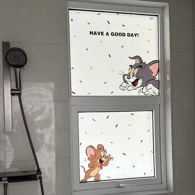 窗户防窥贴纸猫和老鼠
