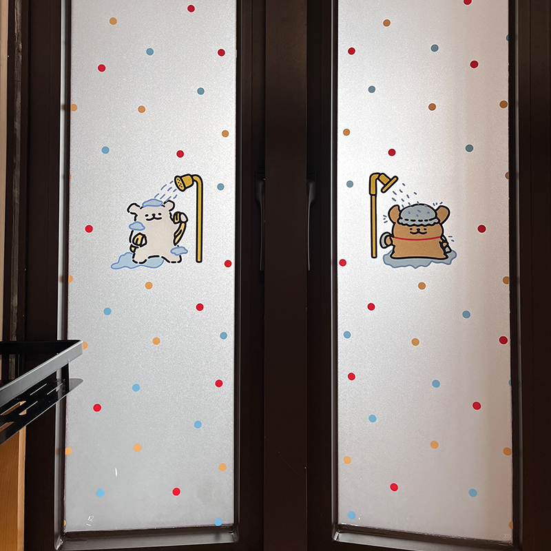 南墙壁纸卡通磨砂玻璃贴膜防窥膜