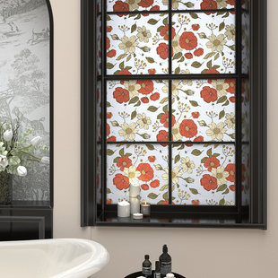 饰贴纸 卫生间玻璃窗贴膜透光不透人防走光浴室厨房窗户静电磨砂装
