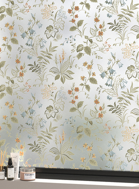 复古法式无胶静电玻璃贴膜阳台浴室卫生间防偷窥磨砂不透人贴纸