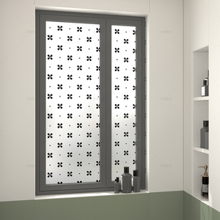 复古黑白花纹厕所窗户装饰贴纸淋浴房厨房玻璃窗隐私膜透光不透明