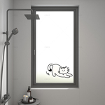 线条小猫白磨砂玻璃贴膜2025新款卫生间浴室透光不透人防窥膜贴纸