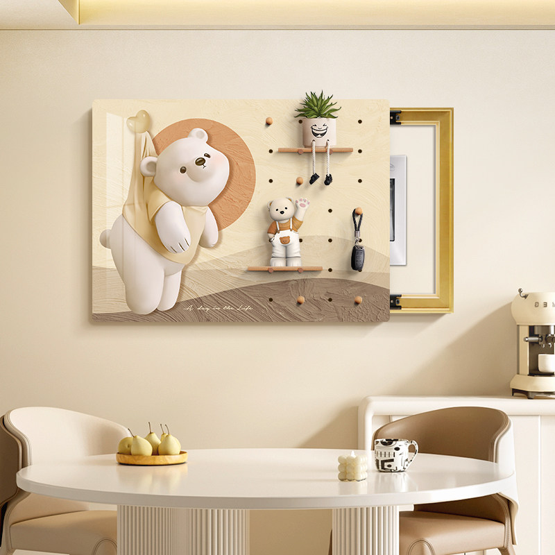 洞洞板电表箱装饰画创意潮玩置物架配弱电闸箱遮挡挂画2025年新款