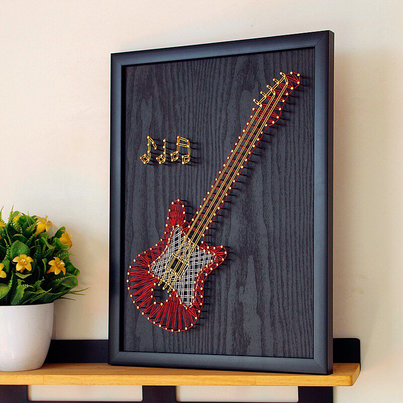 吉它 缠绕绕线画diy材料包成品纱线手工装饰毛线钉子画 弦丝摆件|ruв категории Домашний быт, декоративная живопись, DIY/цифровой живописи - от Buy2taobao.com для оказания профессиональной услуги покупки агента Taobao