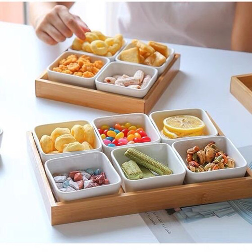 四方碟纯白陶瓷小菜碟酒吧小吃碟