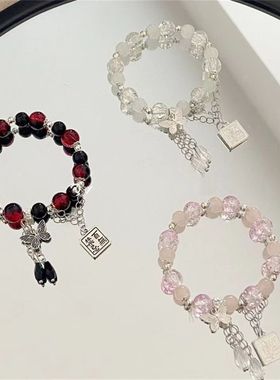 百无禁忌diy中式花蝴蝶串珠手链女颜值ins风手串闺蜜礼物手饰