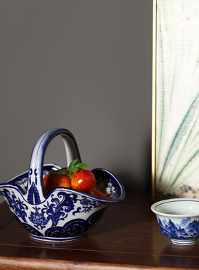 陶瓷器创意花瓶摆件中式家居青花瓷摆件客厅电视柜装摆件装饰品