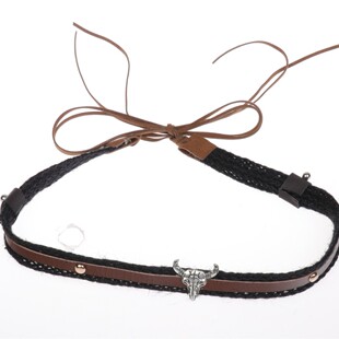 PU牛头帽带配饰DIY配件男女礼帽装饰带藏式帽子织带配饰服饰辅