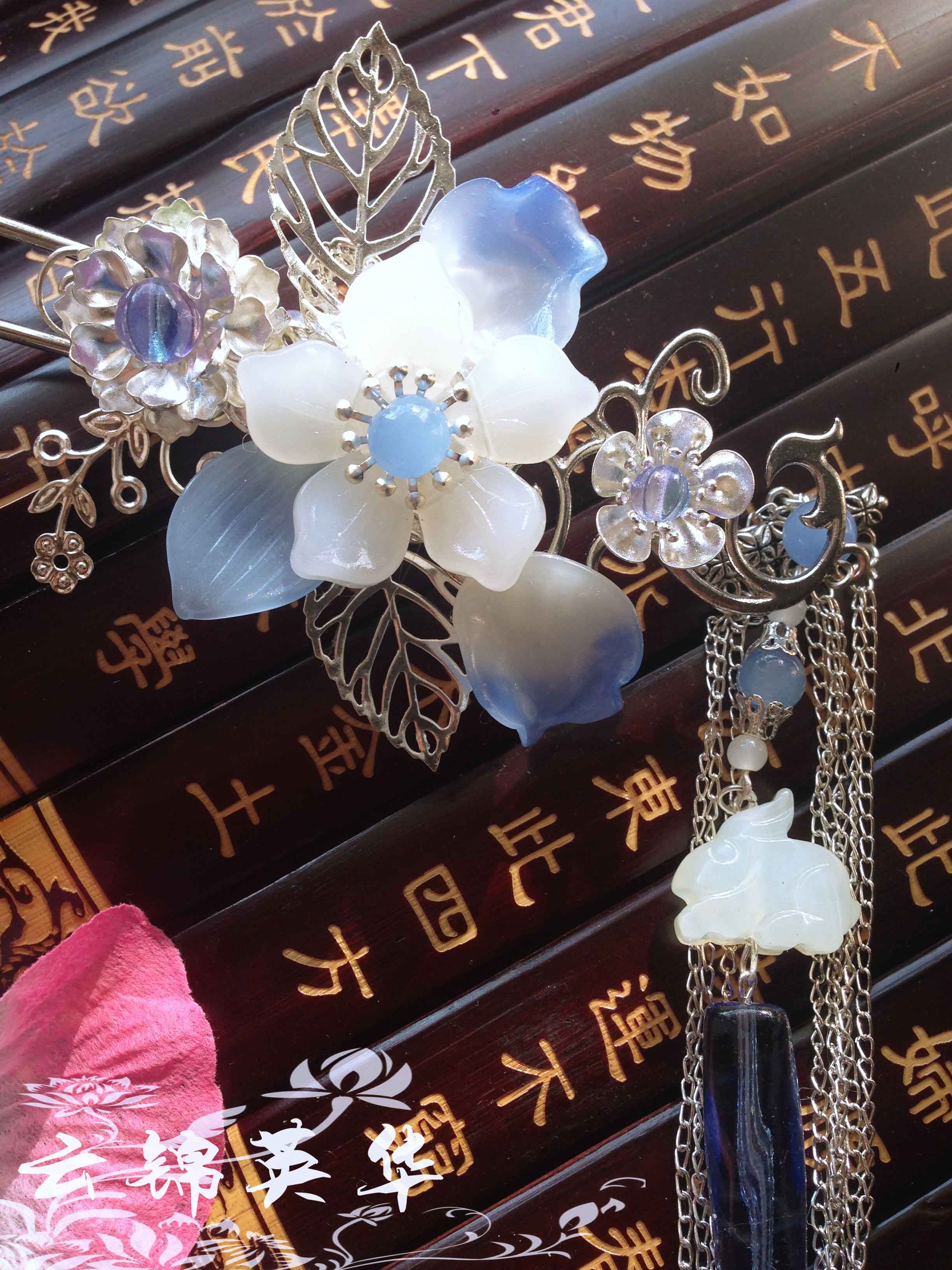 【云锦英华】古风cos头饰 古装汉服银色头饰 叶曦和cos华胥引cos