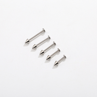 钛钢医用超长尖锥小恶魔唇钉耳骨钉痣钉梨涡钉酒窝钉嘴唇平底饰品