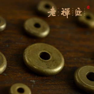 原创老黄铜隔片纯铜垫片手工复古做旧金刚凤眼星月菩提根DIY配饰