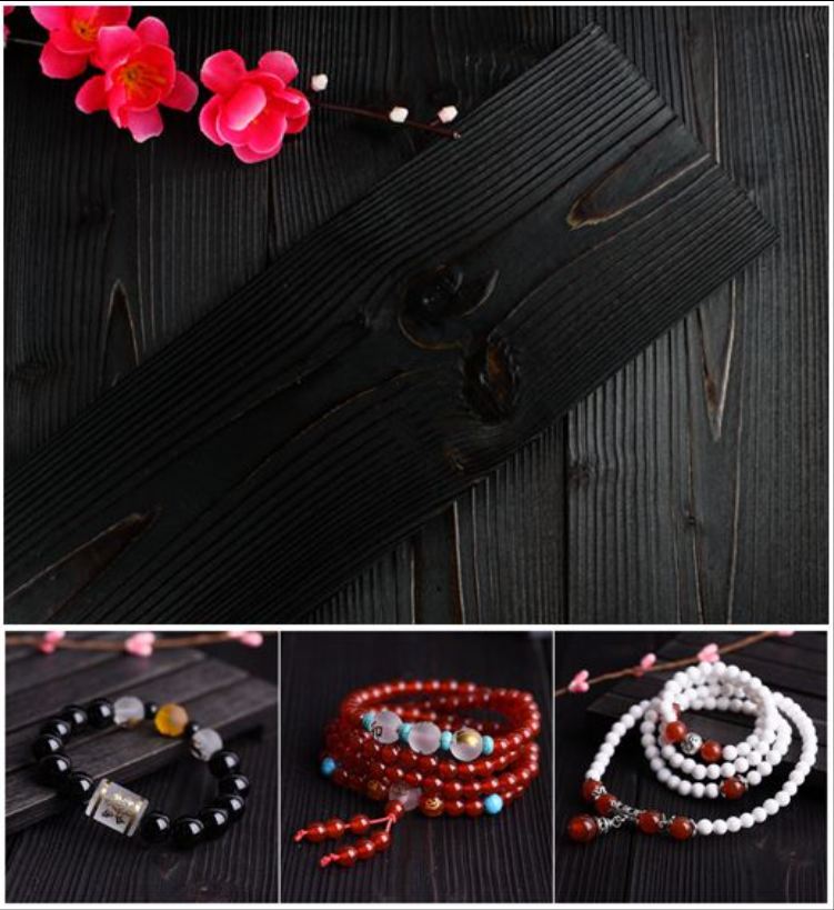 拍摄背景板高档风格拉丝做旧黑色实木板 手机配件皮具拍照装饰板