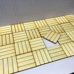 6分娃娃屋地板DIY小屋木地板手工制作小场景地板木条木片50*50mm