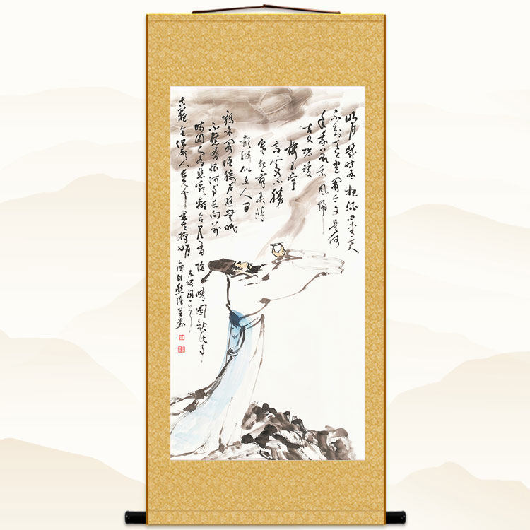 水调歌头苏东坡人物卷轴画