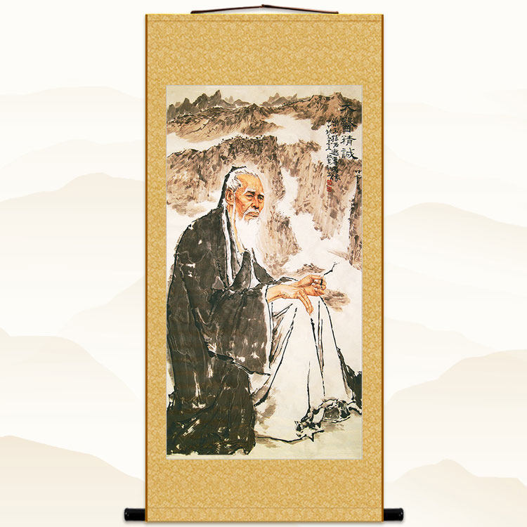 药王孙思邈图画像 大医精诚古代中医名医人物卷轴挂画 诊所装饰画