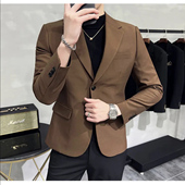 单西装 双开叉秋冬新款 高档时尚 帅气男士 休闲外套西服外套