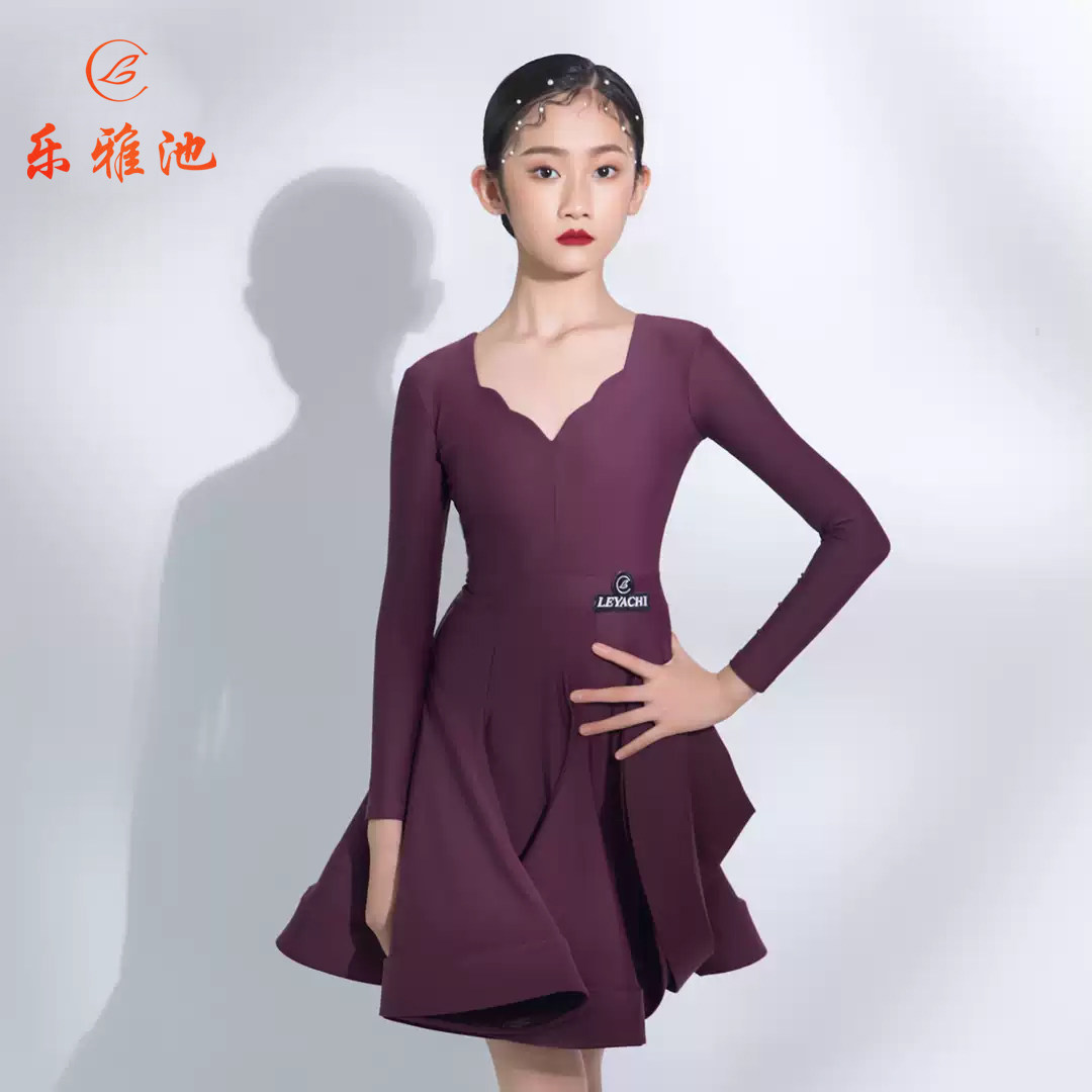 乐雅池拉丁舞服装儿童女比赛服女童舞蹈服演出练功服2026新款标服