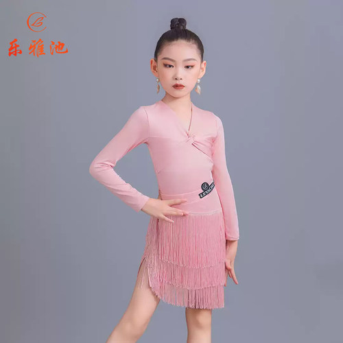 乐雅池女简约拉丁舞服流苏演出服