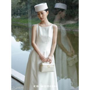 ES MODISH-法式赫本风收腰无袖连衣裙OPS4309