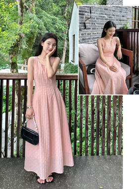 DIGM-约百搭纯色天丝肌理感收腰显瘦背心连衣裙(十拿十补)A17204