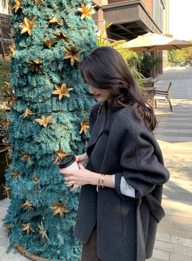 TOO家-腰气质减龄毛呢羊毛外套(配腰带)25090165874X