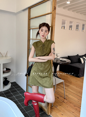 DIGM新中式国风改良旗袍优雅气质提花面料收腰显瘦连衣裙  70225#