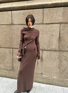 ONIVINTAGE欧尼家十三行斜领领纯色毛衣针织衫打底上衣