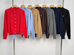 2026春上新简约百搭翻领单排扣刺绣针织开衫毛衣女POLO衫衬衣